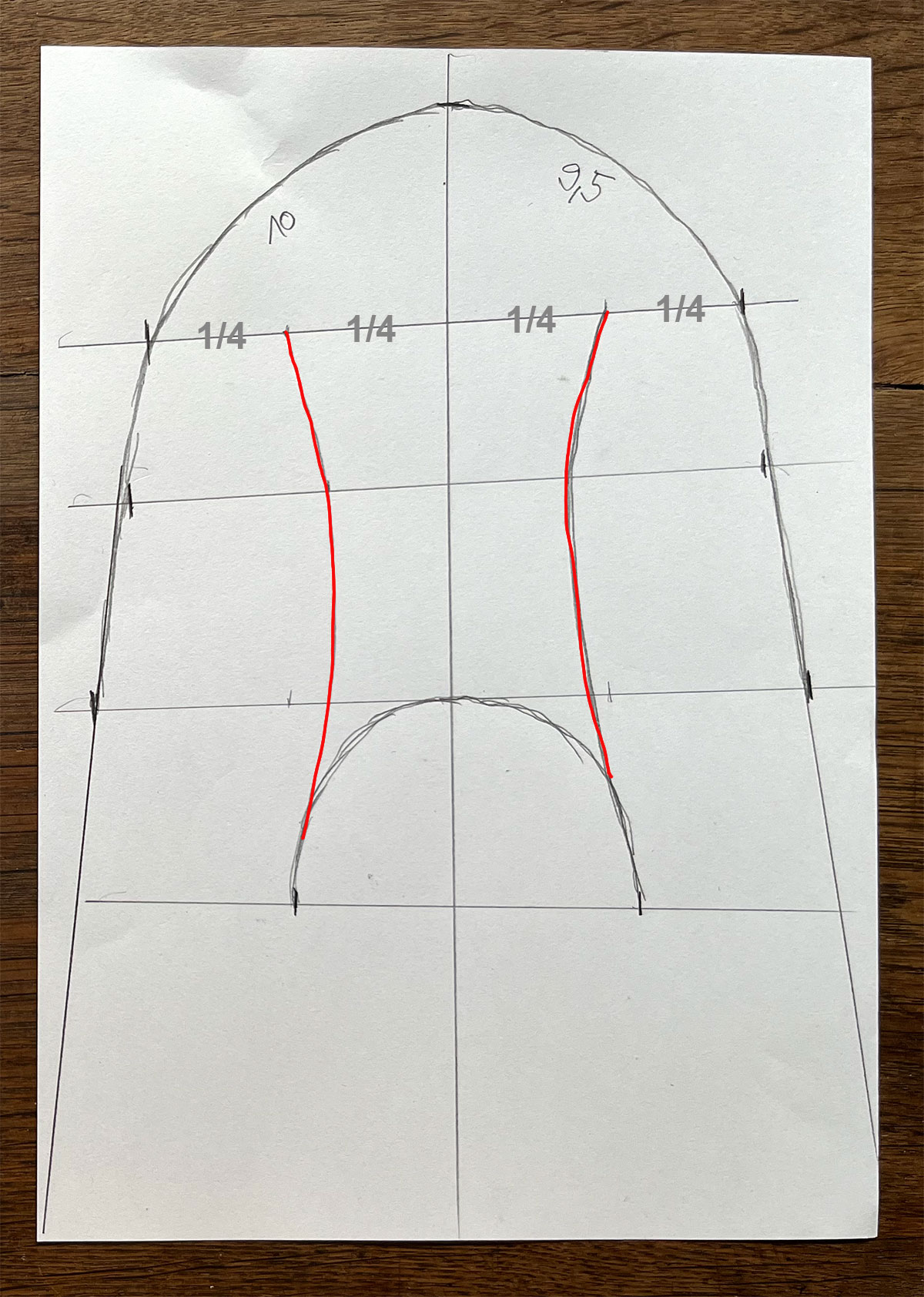Mittelteil aufzeichnen